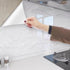 Glossy Marble Paper Granite Grey/White Roll Kitchen Countertop Cabinet Furniture Wallpaper PVC Adhesive and Removable Cover Surfaces Peel and Stic...