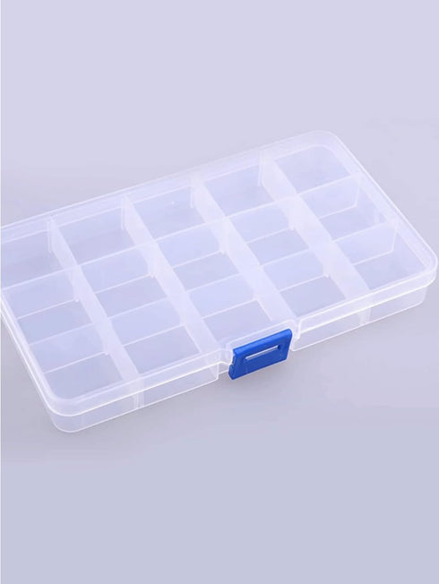 Small Transparent Plastic Organizer Box, 15 Grids Plastic Storage Containers with Removable Dividers for Art and Crafts, Jewelry, Tuff. Size: 6.75...