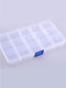 Small Transparent Plastic Organizer Box, 15 Grids Plastic Storage Containers with Removable Dividers for Art and Crafts, Jewelry, Tuff. Size: 6.75...