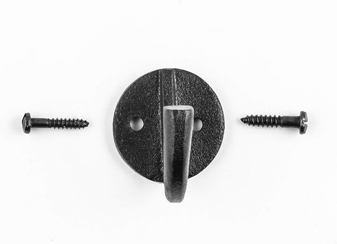 Renovators Supply Manufacturing Black Wrought Iron Wall Coat Hook Durable 1.6" L Single Hooks for Towel, Kitchenware, Robe Or Jacket Wall Mount Ru...