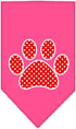 Pet and Dog Bandana Screen Printed, Red Swiss Dot Paw Yellow Small...