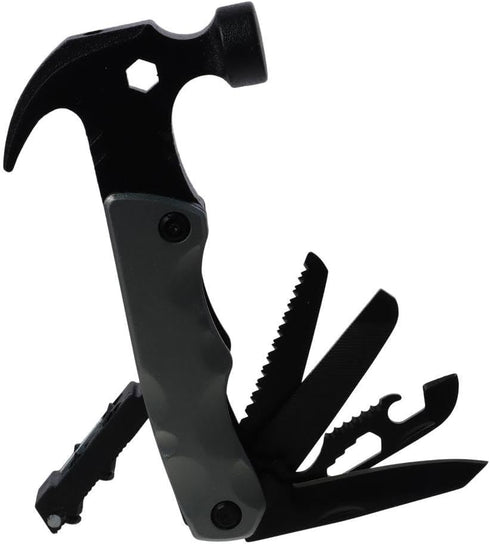 Multifunctional Claw Hammer, 2Cr13 Steel 5.9 x 2.95 x 0.78 Inches Durable Easy to Use 13 In 1 Multi Tools Hammer for Men Dad Gifts Hand Tools Camp...