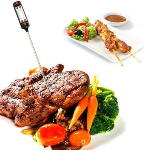 Digital Stainless Cooking Thermometer with Instant Read, Long Probe, LCD Screen, Anti-Corrosion, Best for Food, Meat, Grill, BBQ, Milk, and Bath W...