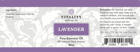 Vitality Extracts Lavender Essential Oil - Aromatherapy, Natural Calm, Stress Relief, Skin Care...