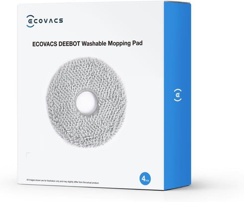 ECOVACS Washable Mopping Pads 4 PCS Per Pack for DEEBOT X2 Omni/ T20 Omni/ T10 Omni/ X1 Omni/ X1 Turbo Series Robot Vacuum and Mop Cleaner, Gray...