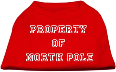 Mirage Pet Products 14-Inch Property of North Pole Screen Print Shirts for Pets, Large, Emerald Green...