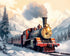 Kaliosy 5D Diamond Art Painting Kits for Adult Trains Snow by Number Kits, Paint with Diamonds Art Landscape DIY Full Drill, Crystal Craft Cross S...