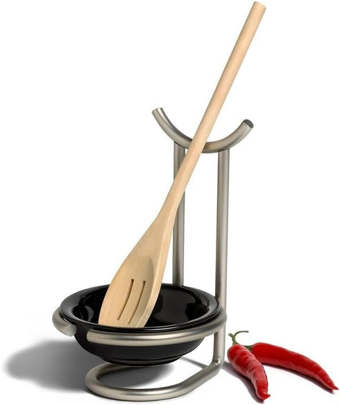 Spectrum Diversified Euro Spoon Rest with Ceramic Dish, Satin Nickel...