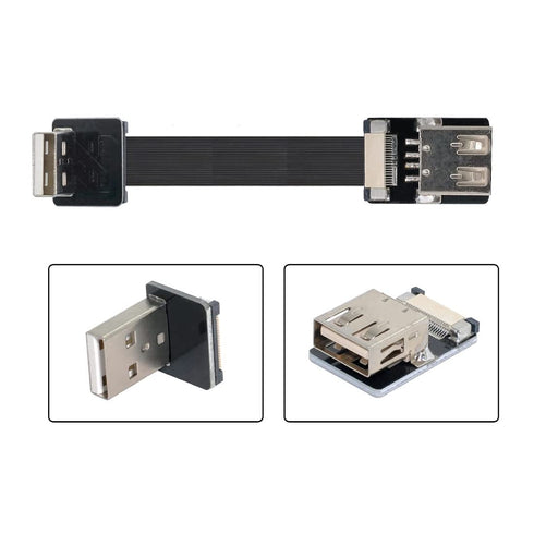 chenyang USB 2.0 Flat Cable USB 2.0 Male to Female 90 Degree UP Angled Data Transfer Charging Ribbon Flex Extension Cable Adapter 1.0M...