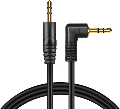 TNP Audio Cable 3.5mm Right Angle (15FT) Male to Male Gold Plated AUX Auxiliary Headset Jack Adapter TRS Cord for Bose Sony Headphones Cord Replac...