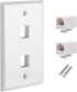 CAT.6 RJ45 Ethernet Wall Plate, OZXNO 1-Pack RJ45 Female to Female Keystone Jack Wallplate Removable Cat6 Inline Coupler Faceplate Compatible with...