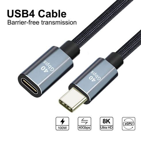 xiwai 0.5m USB4 Extension Cable Male to Female 40Gbps with 100W Charging and 8K@60Hz Compatible with Thunderbolt3/4...