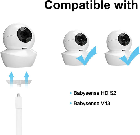 Baby Monitor Mount Compatible with Babysense HD S2/ V43 Baby Monitor and Other Baby Monitor with 1/4 Threaded Hole 15.7 inches Flexible Clip Clamp...