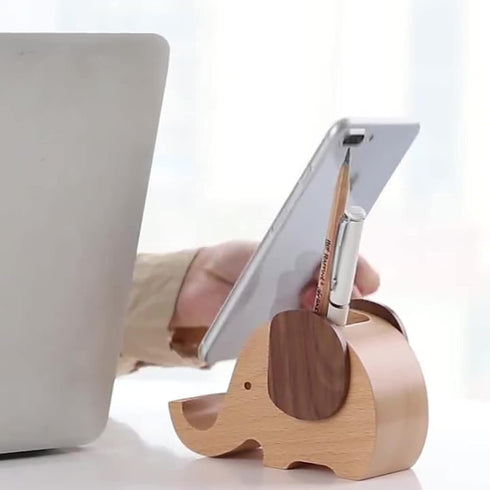 Pencil Holder Creative Elephant Gifts Toys Wooden Cute Pencil Holder and cell Phone Stand Organizer for Office Desk......