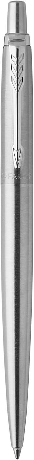 Parker Jotter Ballpoint Pen | Stainless Steel with Chrome Trim | Medium Point Blue Ink | Gift Box...