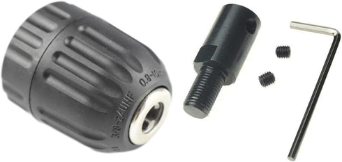 CHANCS Thread 0.8mm-10mm Drill Chuck 3/8-24UNF Threaded Connecting Rod Inner Diameter 5mm Great Clamping Force Keyless Drill bits Drill Accessorie...