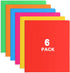 Plastic Folders with Pockets, 6 Color Heavy Duty Two Pocket Folder Business Card Holder for Office High School...