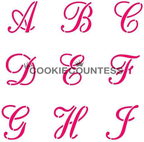 Alphabet Script 1" Letter Stencil Set...