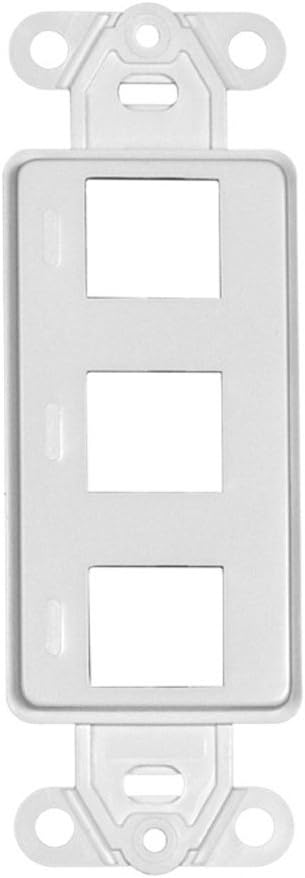 CNE41633 Decora Wall Plate Insert, 3 Hole for Keystone Jack, White...