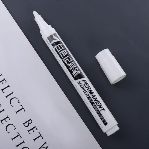 1PCS White Marker Pen, White Paint Pen for Art Painting Graffti Pen Waterproof Tire Painting Pen Art Supplies Paint Pen Stone, Wood, Canvas, Glass...