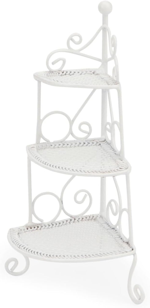 Miniature Metal Rack Stand 1:12 Dollhouse Furniture Triangle Shelf Plant Flower Shelf Accessories Garden Scene Ornament Tabletop Shelves Display D...