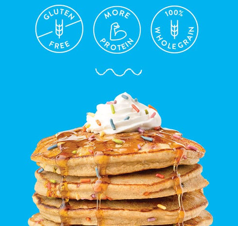 Miss Jones Baking Confetti Pop Oat Pancake and Waffle Mix - Made with Oat Flour, Gluten Free, 10g of Protein, 100% Whole Grains, 13.99 Ounce (Pack...