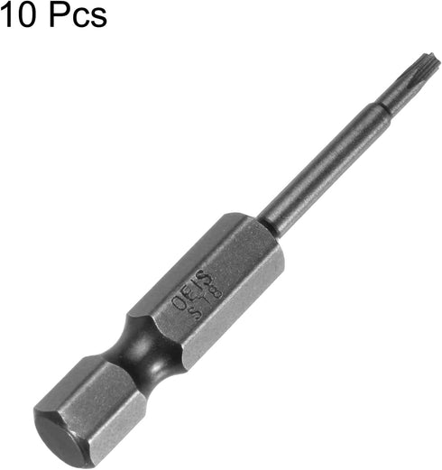 10ps TS8 Star 5 Point Screwdriver Bit 1/4" Hex Shank 2" Length Magnetic Security Torx Head Screw Driver Power Tool...