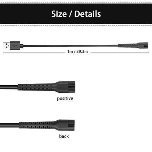 Replacement Charger Cord USB for Wahl Clipper, Charging Cable for Wahl 8164/8591/8148/8504/8171/8173/1919, Magic Senior Detailer Sterling-4 Cordle...