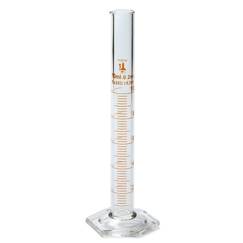 10ml Graduated Cylinder, Borosilicate 3.3 Glass, Single Metric Scale, Karter Scientific 213I10 (Single)...