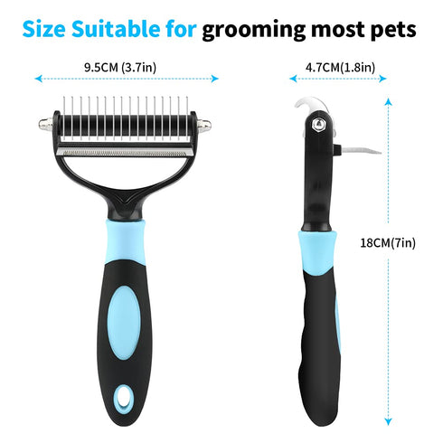 Dog Grooming Brush for shedding with 2 in 1 Professional Deshedding Tools and UNDERCOAT Rake for Long and Short Haired Dogs with Double Coat with ...