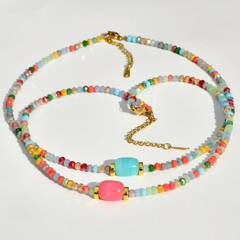 Bohemian Beaded Choker Necklaces For Women Girls Bead Turquoise Adjustable Necklaces Boho Summer Beach Fashion Jewelry Gifts...