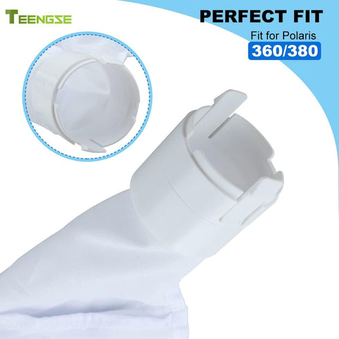 360&380 Pool Bag Compatible with Polaris Pool Cleaner, 2PCS Zippered All Purpose Bags, Durable Nylon Mesh, Swimming Pool Vacuum Cleaner Replacemen...