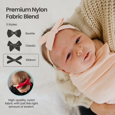 Copper Pearl Baby Bows: Stylish Headbands for Baby Girls, Premium Soft and Stretchy Baby Headbands, Perfect for Newborns, Trendy Designs - Siena...