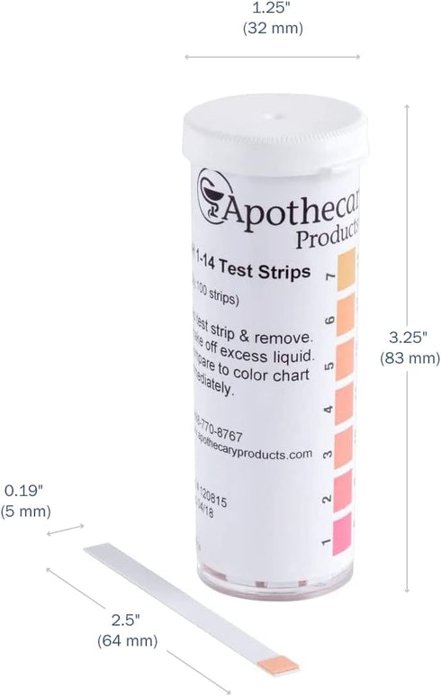 Apothecary Products Universal pH Test Strips, pH Tester for School, Science, Lab (Pack of 100)...