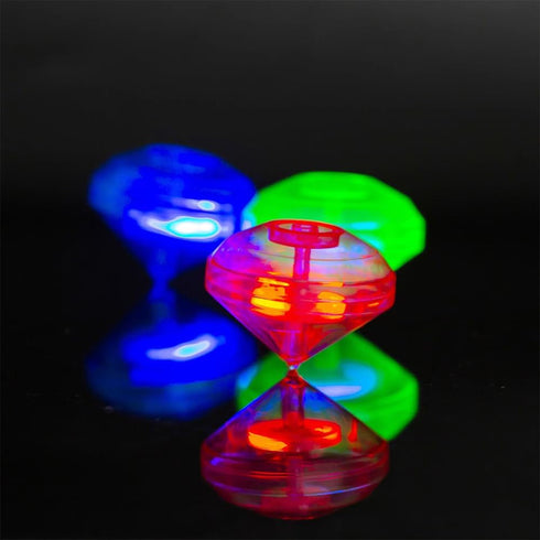 3 Pack LED Light Up Spinning Tops with Launcher Gyroscope, Colorful Flashing Toys Novelty Spinning Light Up Toy Party Favors Goodie Bag Fillers Gl...