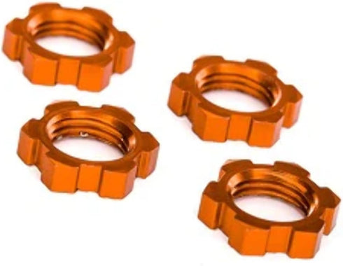 Traxxas 7758T - Wheel Nuts, 17mm, Splined, Serrated, Orange-Anodized, X-Maxx...