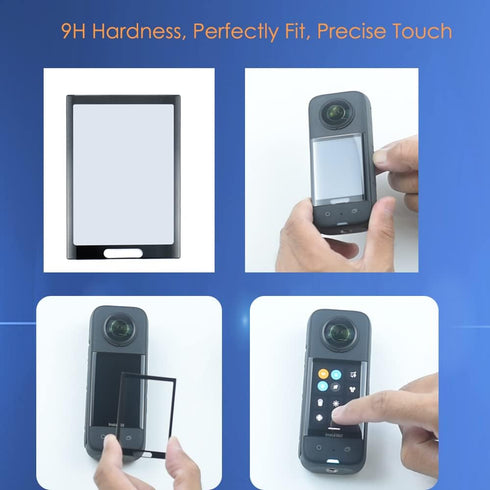 Sticky Lens Guard and Screen Protector for Insta360 X3 9H Hardness Tempered Glass...