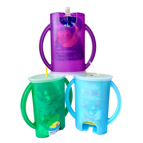 with lid for Food Pouches & Juice Boxes - Multipurpose Design - Prevent Messes & Support Self-Feeding - Handles for Easy Grasping - Made in USA...