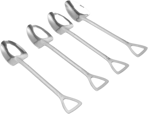 Ice Cream Spoon, Stainless Steel Cute Shovel Spoon Innovative Food Grade Material Reusable Sugar Dessert Cake Spoon for Home Cafe(4 Pointed Shovel...