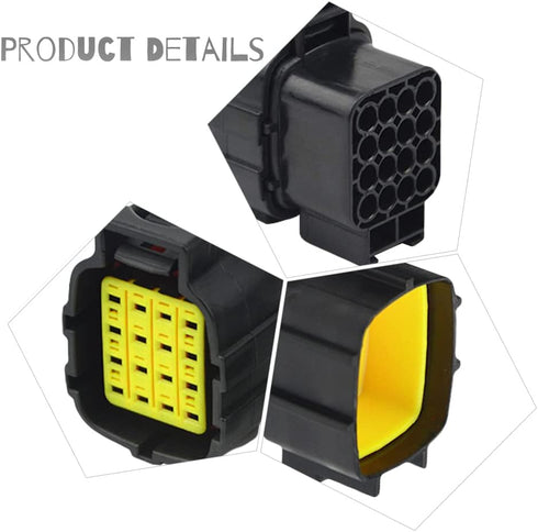 WMYCONGCONG 2 Kits 16 Pin Way Waterproof Electrical Connector Plug for Car Automotive (16 Pin)...
