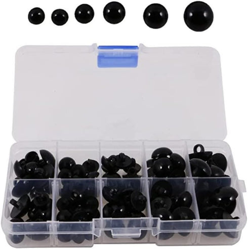 EXCEART Plastic Black Safety Eyes Half Ball Mushroom Buttons Sewing Buttons Eyes Craft 100 Pcs...