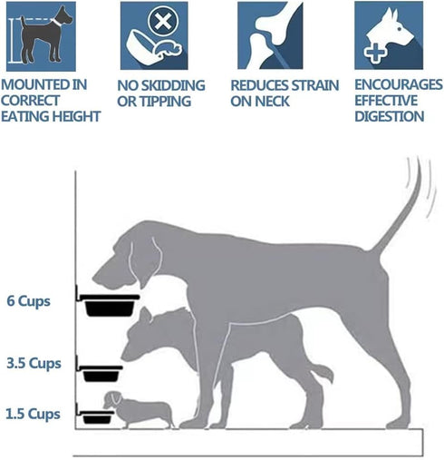 Elevated Cat Bowls, Raised Cat Food and Water Bowls,Wall Mounted Pet Comfort Feeding Bowls...
