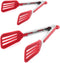 Cooking Tongs 9 inches and 12 inches Stainless Steel Kitchen Silicone Serving Tong Heat Resistant Meat Turner Spatula Tong Fish Tongs with Locking...