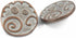 Bezelry 12 Pieces Swirl and Circles Metal Shank Buttons. 20mm (3/4 inch) (Copper White Patina)...