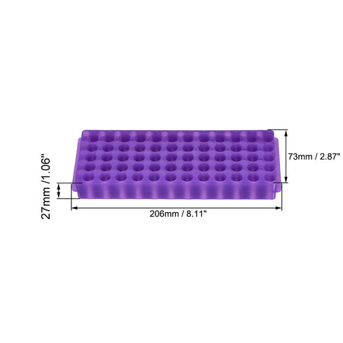 uxcell Polypropylene Test Tube Rack Double Panel 60 Well for 0.5ml/1.5ml/2ml Centrifuge Tube Holder Purple 2Pcs...