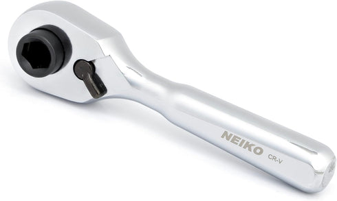 Neiko 03002A Stubby Ratchet, 1/4 Inch Ratchet Wrench and Bit Driver, 108-Tooth Reversible Ratchet, 3.3 Degree, Mini 1/4 Ratchet Drive, Oval Head W...