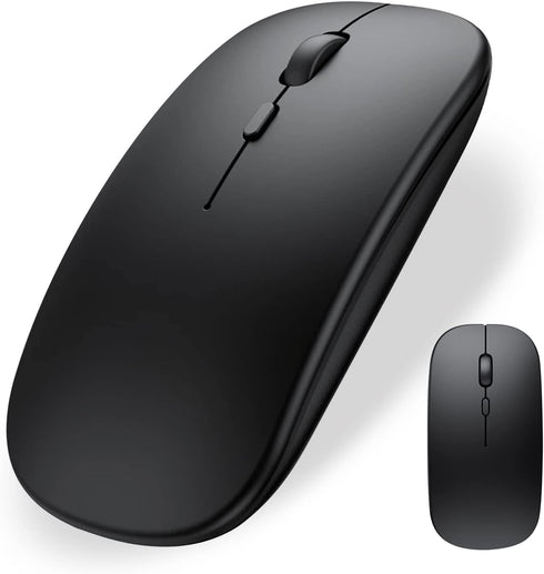 Wireless Bluetooth Mouse for iPad/MacBook Pro/Air/Laptop/pc Rechargeable Silent Mouse Portable Slim for Surface Pro/Lenovo/Samsung Tablet (Black)...
