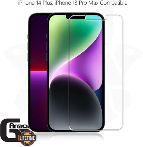 2 Pack Screen Protector for iPhone 14 Plus and iPhone 13 Pro Max - Tempered Glass Screen Saver, Phone Case Friendly, Lifetime Replacement, Protect...