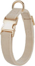 Soft Corduroy Fibric Dog Collar with High Grade Metal Buckle, for Small Dogs.(White,Small:10-15")...