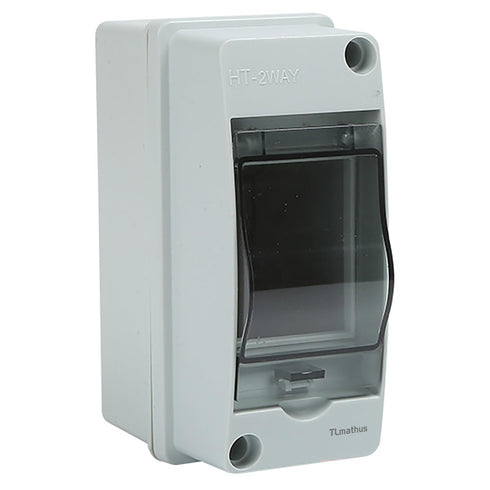 2 Way Circuit Breaker MCB Distribution Protection Box with DIN Rail, IP65 Waterproof,for Miniature Circuit Breaker, Electrical Box for Indoor Wall...